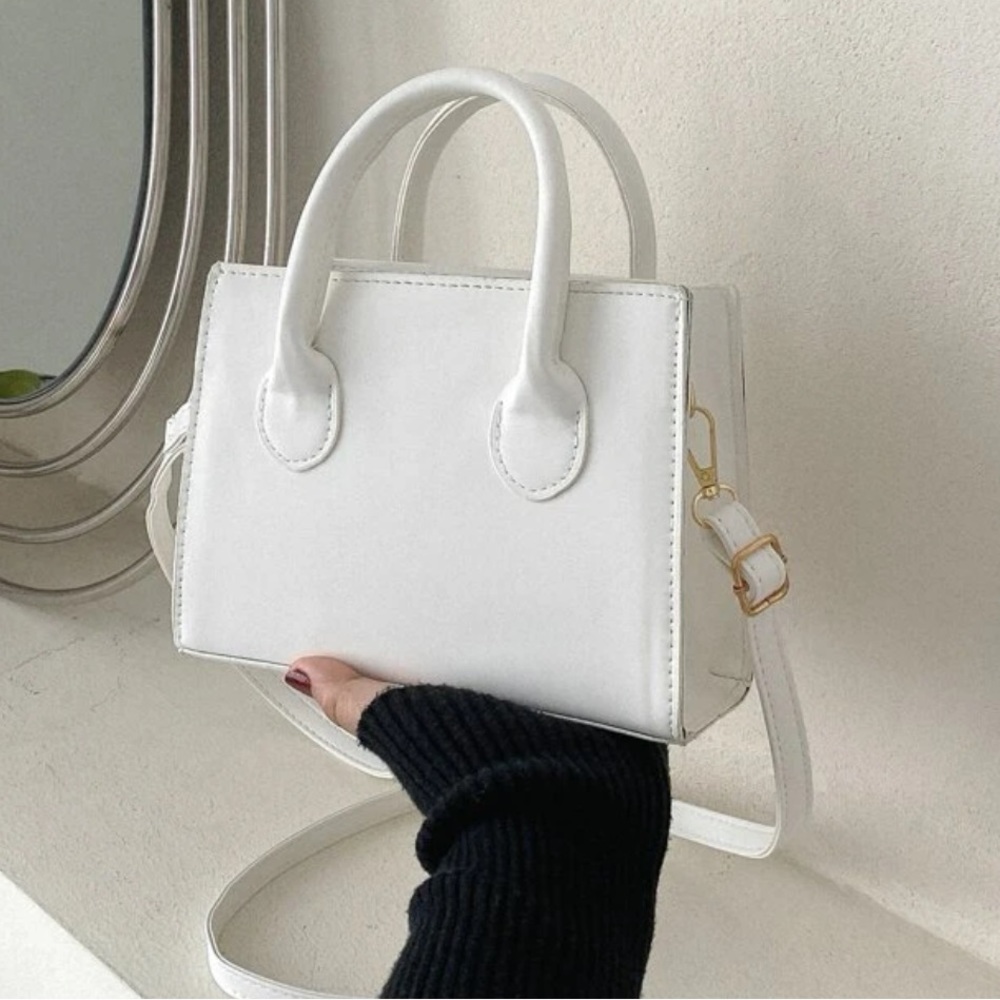 Square White Handbag